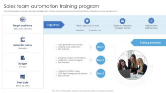 Sales Team Automation Training Program Ensuring Excellence Through Sales Automation Strategies