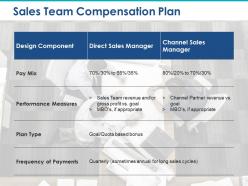 Sales team compensation plan design component pay mix