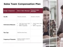 Sales team compensation plan frequency of payments ppt powerpoint presentation gallery layout ideas