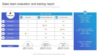 Sales Team Evaluation And Training Report
