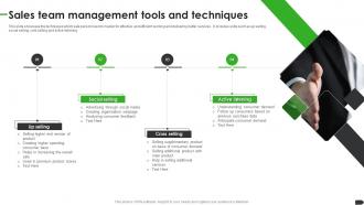 Sales Team Management Tools And Techniques