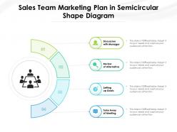 Sales team marketing plan in semicircular shape diagram