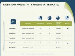 Sales team productivity assessment template report ppt powerpoint presentation pictures