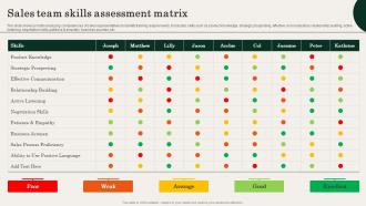 Sales Team Skills Assessment Matrix Action Plan For Improving Sales Team Effectiveness