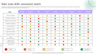 Sales Team Skills Assessment Matrix Sales Process Quality Improvement Plan