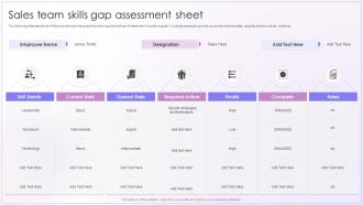 Sales Team Skills Gap Assessment Sheet
