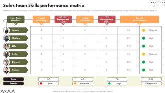 Sales Team Skills Performance Matrix