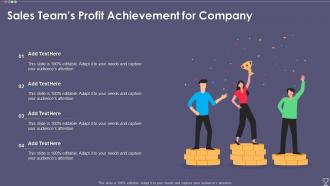 Sales Teams Profit Achievement For Company
