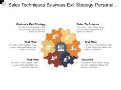 Sales techniques business exit strategy personal growth development