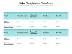 Sales template for two goals