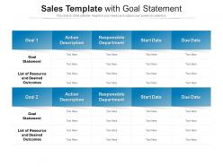 Sales Template With Goal Statement