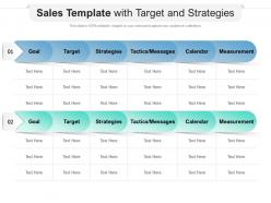 Sales template with target and strategies