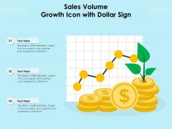 Sales volume growth icon with dollar sign