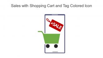 Sales With Shopping Cart And Tag Colored Icon In Powerpoint Pptx Png And Editable Eps Format