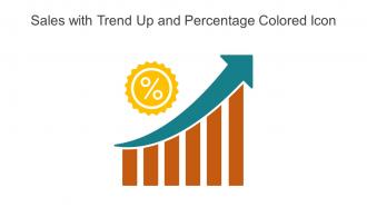 Sales With Trend Up And Percentage Colored Icon In Powerpoint Pptx Png And Editable Eps Format