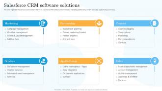 Salesforce Crm Software Solutions Salesforce Company Profile Ppt Styles Background Designs