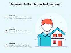 Salesman in real estate business icon