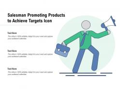 Salesman Promoting Products To Achieve Targets Icon