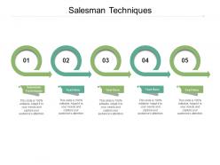Salesman techniques ppt powerpoint presentation infographics example cpb