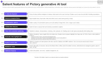 Salient Features Of Pictory Generative Ai Tool Splendid 10 Generative Ai Tools AI SS V