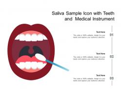 Saliva sample icon with teeth and medical instrument