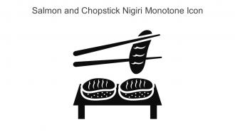 Salmon And Chopstick Nigiri Monotone Icon In Powerpoint Pptx Png And Editable Eps Format