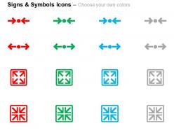 Same opposite directional arrows direction indication ppt icons graphics