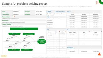 Sample A3 Problem Solving Report QCP Templates Set 1 Ppt Layouts Introduction