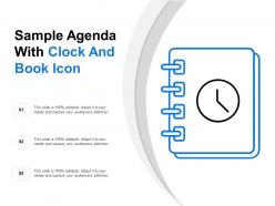 Sample agenda with clock and book icon