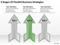 Sample business model diagram 3 stages of parallel strategies powerpoint slides
