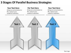 Sample business model diagram 3 stages of parallel strategies powerpoint slides