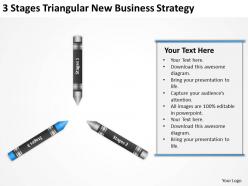Sample business model diagram 3 stages triangular new strategy powerpoint templates