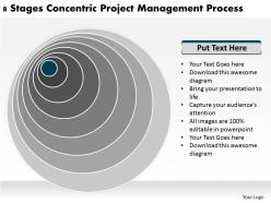 Sample business organizational chart stages concentric project management process powerpoint slides