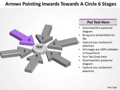 Sample business powerpoint presentation inwards towards circle 6 stages slides