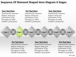 Sample business process diagram of diamond shaped venn 6 stages powerpoint templates