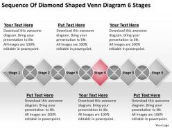 Sample business process diagram of diamond shaped venn 6 stages powerpoint templates