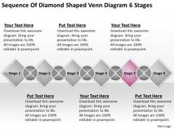 Sample business process diagram of diamond shaped venn 6 stages powerpoint templates