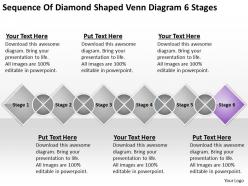 Sample business process diagram of diamond shaped venn 6 stages powerpoint templates