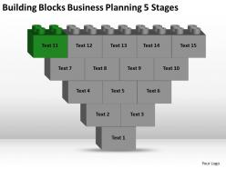 Sample business process flow diagram blocks planning 5 stages powerpoint templates