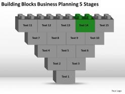 Sample business process flow diagram blocks planning 5 stages powerpoint templates