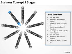 Sample business process flow diagram concept 9 stages powerpoint templates