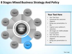 Sample business process flow diagram stages mixed strategy and policy powerpoint templates