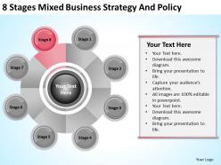 Sample business process flow diagram stages mixed strategy and policy powerpoint templates