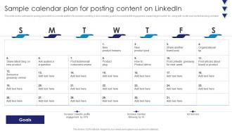 Sample Calendar Plan For Posting Comprehensive Guide To Linkedln Marketing Campaign MKT SS Sample Calendar Plan For Posting Comprehensive Guide To Linkedln Marketing Campaign MKT CD