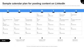 Sample Calendar Plan For Posting Linkedin Marketing Channels To Improve Lead Generation MKT SS V