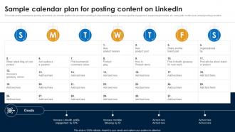 Sample Calendar Plan For Posting Linkedin Marketing Strategies To Increase Conversions MKT SS V
