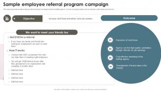 Sample Employee Referral Program Campaign Recruitment Agency Effective Marketing Strategy SS V