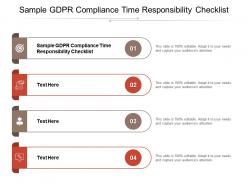 Sample gdpr compliance time responsibility checklist ppt powerpoint presentation cpb