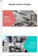 Sample Interior Design Interior Design Project Proposal One Pager Sample Example Document
