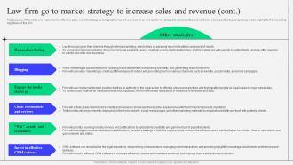 Sample Kirkland And Ellis Law Firm Law Firm Go To Market Strategy To Increase Sales And Revenue BP SS Adaptable Downloadable